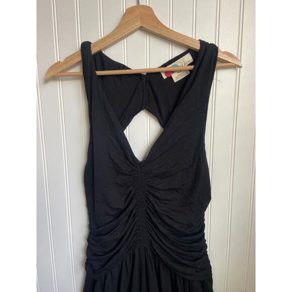 Free People Beach Jumpsuit Women's Medium Black Flowy Boho Open Back NEW - Picture 3 of 7